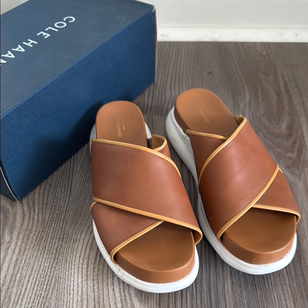 Cole Haan Brown Slide Sandals